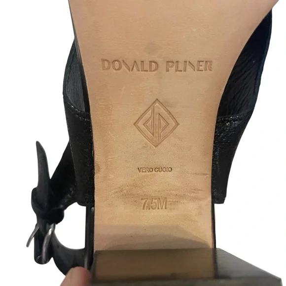 DONALD PLINER Pasha Black Slingback Block Heel Sandals Shoes Heels - Picture 11 of 11